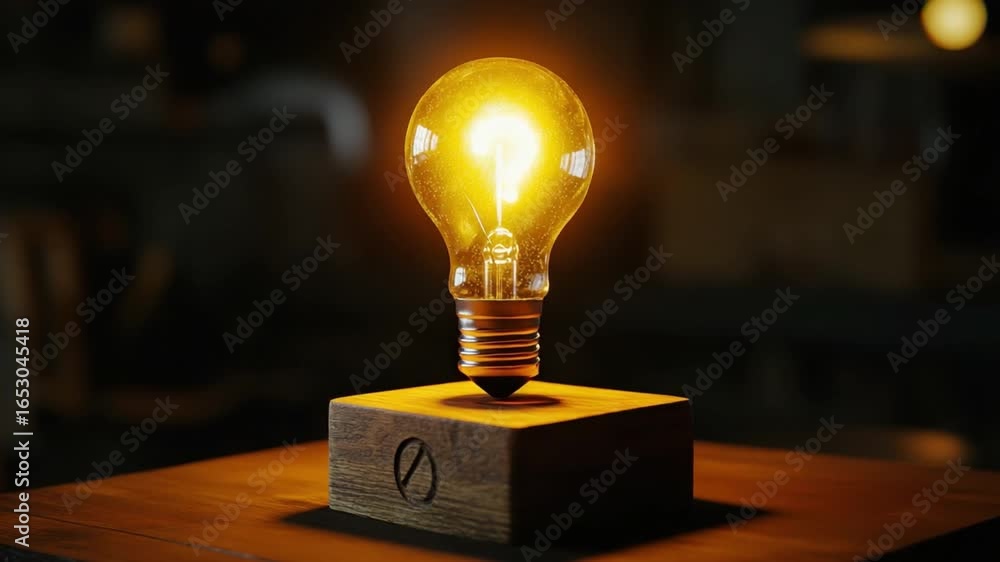 Poster illuminated light bulb with question mark symbolizing ideas and innovation in a creative workspace e