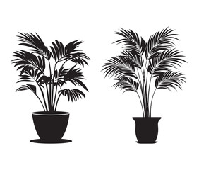 Vector design of a potted palm plant silhouette.