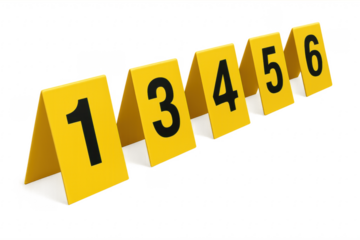 Numbered Evidence Markers Showing Crime Scene Investigation on Transparent Background