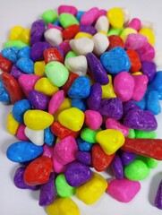 Rounded Fraction, Colorful Stones, Natural Pebbles, Decor, Texture, Elegant Background
