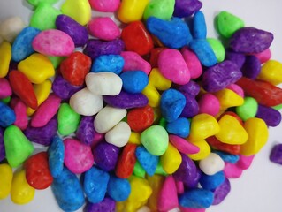 Colorful Stones, Natural Pebbles, Decor, Rounded Fraction, Elegant Background, Texture
