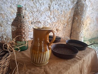 still life with jug and glass of milk