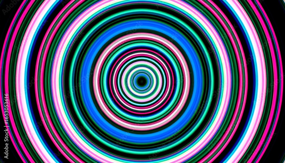 Poster vibrant concentric circles of various hues create a mesmerizing, dynamic visual effect.