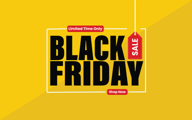 Illustration vector file of Black Friday sale offer with bold typography, discount tags, and promotional elements. online stores, advertisements and digital marketing. high quality graphic design