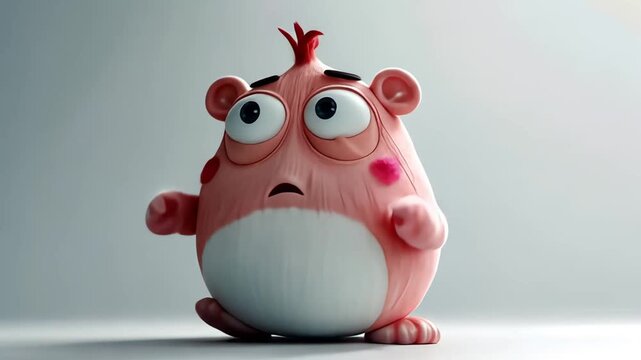 Colorful 3D Cartoon Character Puppet Dancing in a Whimsical Stop Motion Animation for Kids