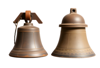 Two Bronze Bells Antique Church and Decorative Elements