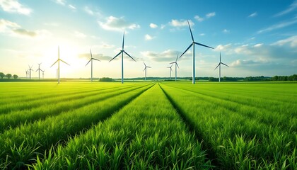 wind turbines in the field
