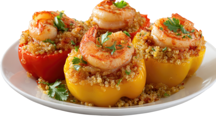 Stuffed bell peppers with shrimp and quinoa