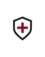 Fototapeta premium Protective shield graphic with red cross