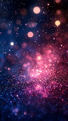 Fototapeta premium Vibrant bokeh lights create a dazzling night sky effect.