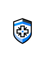 Obraz premium Shield graphic with cross symbol design