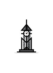 Fototapeta premium Simple gray scale clock tower image