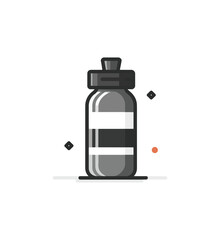 Obraz premium Simple gray water bottle illustration