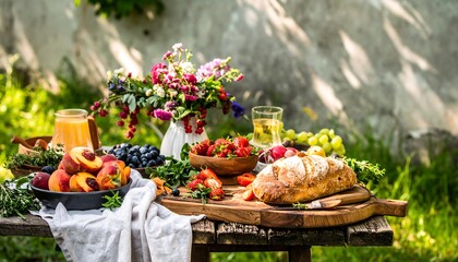 Outdoor summer feast