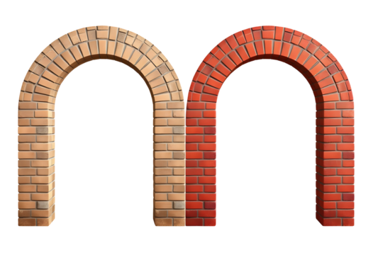 Brick Arches Architectural Elements with Two Color Variations