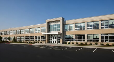 Obraz premium Modern School Building Exterior View