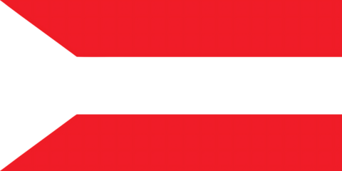 Red white flag horizontal stripes isolated on a transparent background