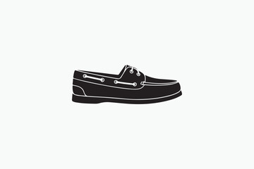 Durable A Boat Shoes vector silhouettes black image made by adobe illustrator.