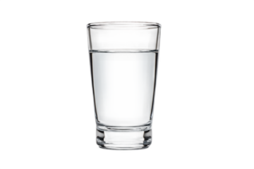 A clear glass of water isolated on a transparent background, symbolizing purity and hydration, ideal for wellness and health concepts