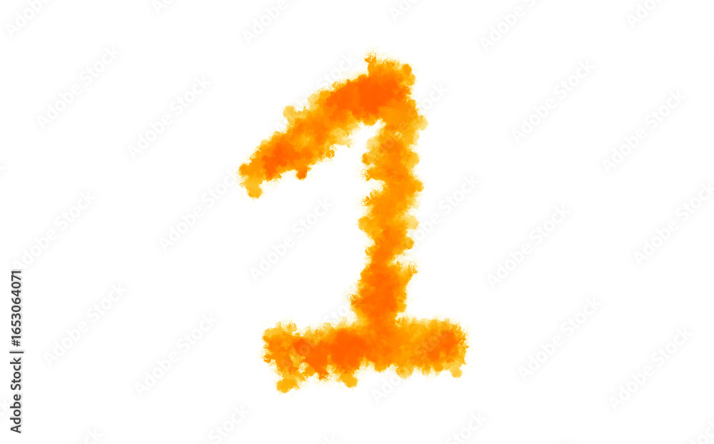 Poster fiery number one illustration a blazing digit on transparent backdrop a vivid symbol of numerical si
