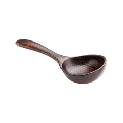 Elegant wooden spoon isolated on a transparent background, showcasing smooth craftsmanship and rich texture, ideal for rustic kitchen decor or culinary presentations