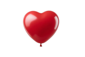 Heart-shaped red balloon isolated on a transparent background, symbolizing love and celebration, perfect for Valentine's Day or romantic events