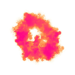 Vibrant Pink and Orange Smoke Cloud on Transparent Backdrop for Dynamic Visual Effects and Creative Design Compositions with a Modern Aesthetic