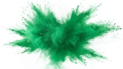 Emerald Green Explosion Isolated on White Background
