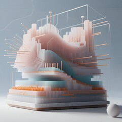 3d rendered illustration of a glass vessel