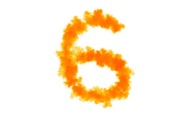 Fiery Number 6 on Transparent Background Flame, Blaze, Inferno, Combustion, Heat, Glowing, Orange, Yellow, Hot, Digit, Numerical, Symbol, Graphic Element
