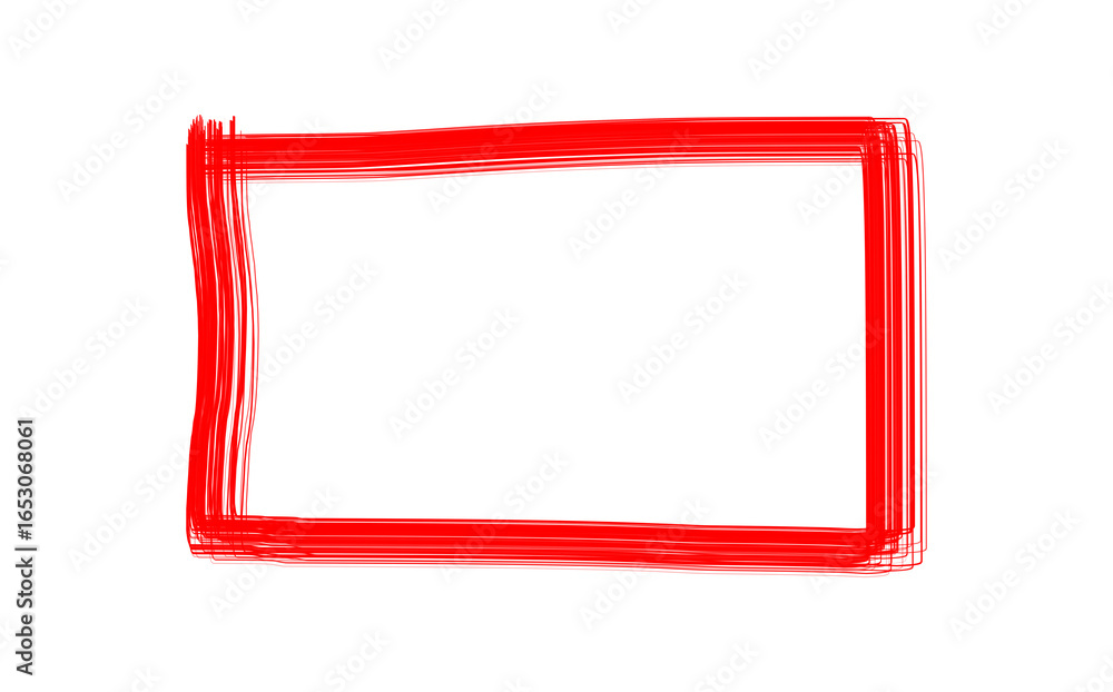 Poster red rectangle on transparent backdrop a bold and simple graphic element with hand drawn style for de