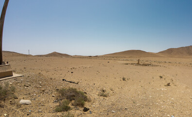 Expansive Desert Landscape with Blue Sky