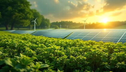 solar panels on a field