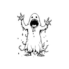 Spooky spectral silhouette: A chilling ghost vector illustration for halloween celebration and creative graphic design projects or spooky themes