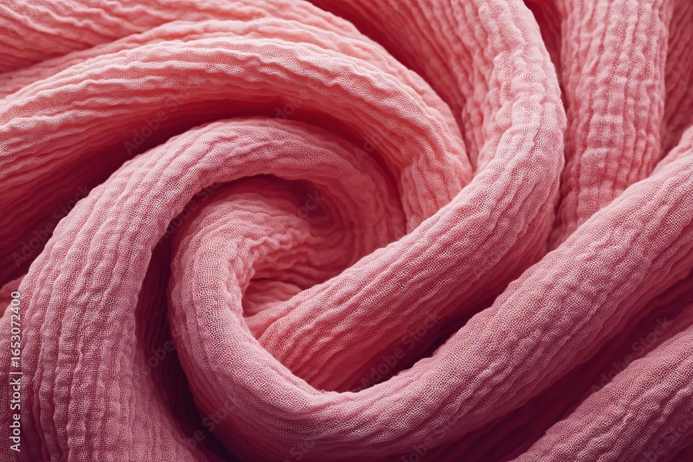 Poster textured pink fabric creating a soft and inviting appearance.