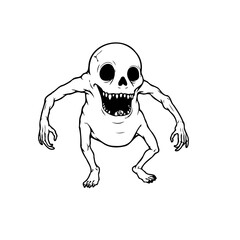 Spooky skeleton creature for halloween season artwork creating a nightmarish halloween decoration and more scary things