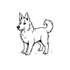 Charming cartoon dog illustration showcasing a cute and friendly canine character standing gracefully with simplicity