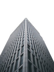 Fototapeta premium Modern High-Rise Building with Angular Design and Geometric Lines