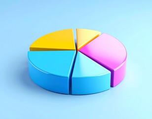 Obraz premium Illustrative 3D Rendered Pie Chart Demonstrating Data Segmentation and Proportions for Business Analysis
