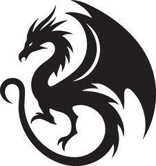 Naklejka premium black dragon vector