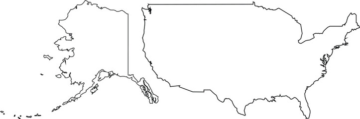 Easy to use full map of United State of America or USA
