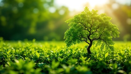 green grass in the forest