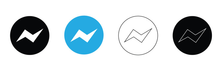 Facebook messenger icon set .Eps 10.Vector background  .