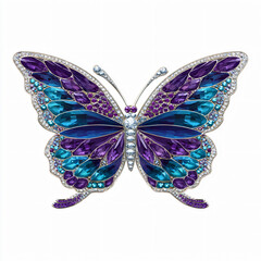 Colorful Butterfly Artwork Jewelry Ornament Design Gemstone Nature Beauty Wing Purple Blue Vibrant Pattern Creativity Shiny Luxury Delicate Handcrafted 