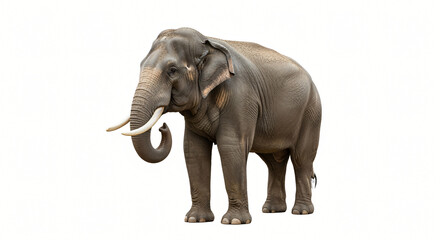 Fototapeta premium Majestic Asian Elephant Isolated on White Background