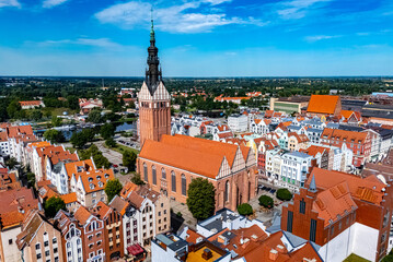 Aerial view of Elblag in Warmian-Masurian Voivodeship, Poland