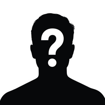 Silhouette of a person with a question mark on their face
