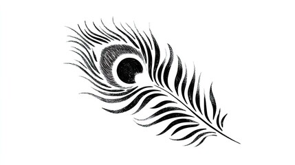 Obraz premium Detailed illustration of a peacock feather.