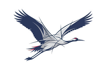 Obraz premium Crane in flight illustration