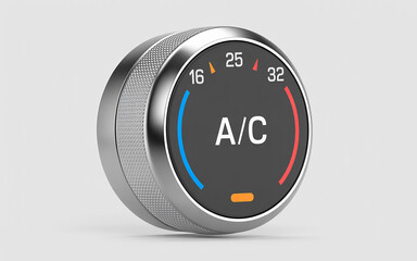 Modern Car Air Conditioning Control Knob 3D Render Isolated on White Background